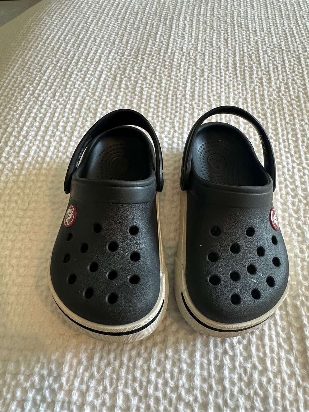 CROCS Kids Classic Clog in Black with White Trim